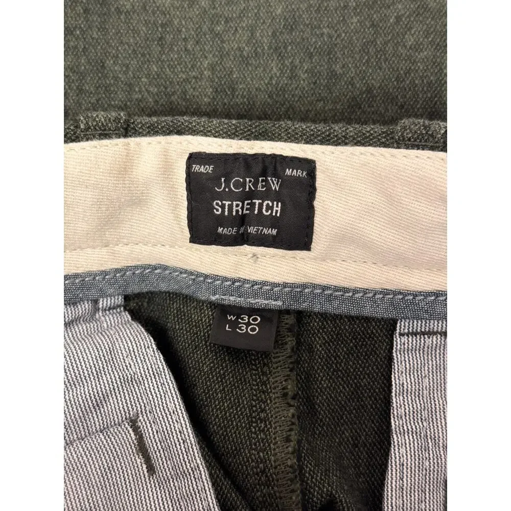 New J Crew Pants 30 x 30 Mens Green Cotton Woven Chino Trouser